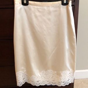 Silk and lace skirt.